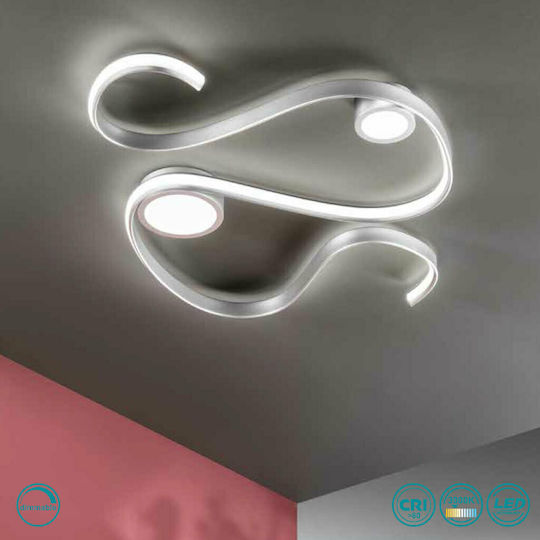 Ondaluce Deckenleuchte 65cm Silber mit Integrierter LED