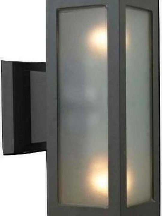 Sun Light Επιτοίχια Εξωτερική Πλαφονιέρα E27 IP44 Διπλής Δέσμης 9x26.5εκ.