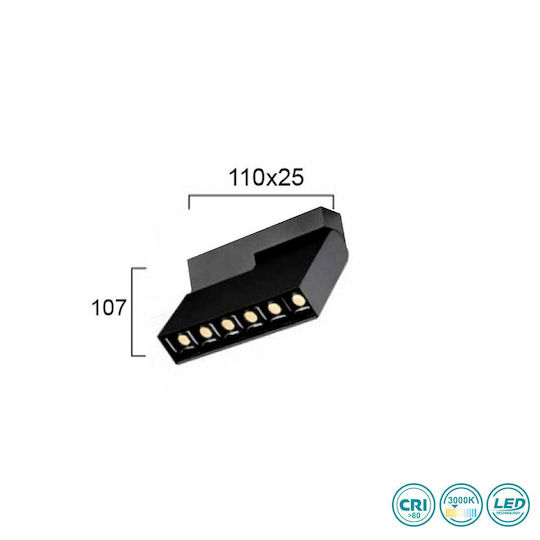 Viokef Magnetic Commercial Linear LED Ceiling Light 6W Warm White IP20 L11xD107xH10.7cm