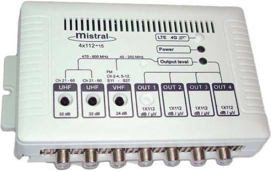 Mistral 4x112 F 0239 Κεντρικός Ενισχυτής Δορυφορικής 3in/4out 32dB