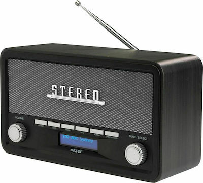 Denver DAB-18 Retro Tabletop Radio Electric / Battery DAB+ with Bluetooth Gray