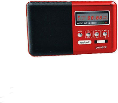 Q-Y7000 Radio portabil Reîncărcabil cu Bluetooth Roșu