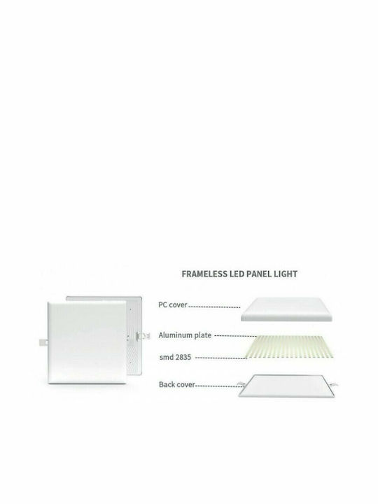 Atman Platz Vertieft LED Panel 36W mit Natürliches Weiß Licht 4000K