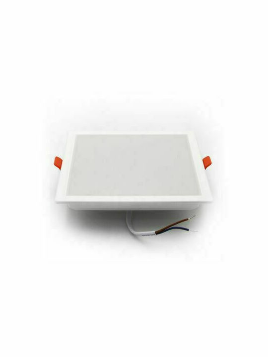 Adeleq Square Recessed LED Panel 20W with Natural White Light 4000K 16.8x16.8cm