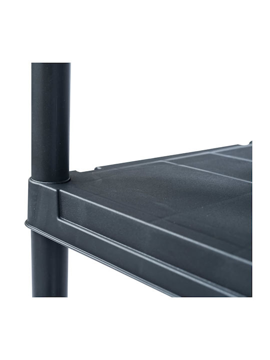 Plastic Outdoor Shelving Unit with 5 Shelves Black 60x30x180cm