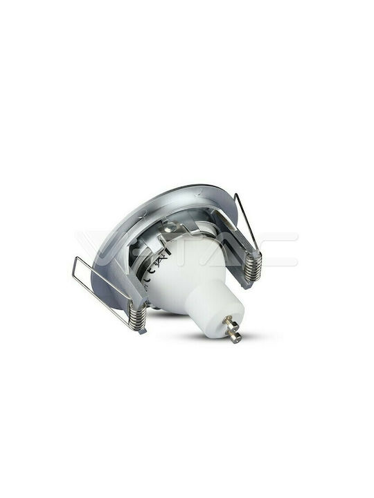 V-TAC Rund Metallisch Rahmen für Spots GU10 MR16 verstellbar Silber 8.1x8.1cm. 1Stück