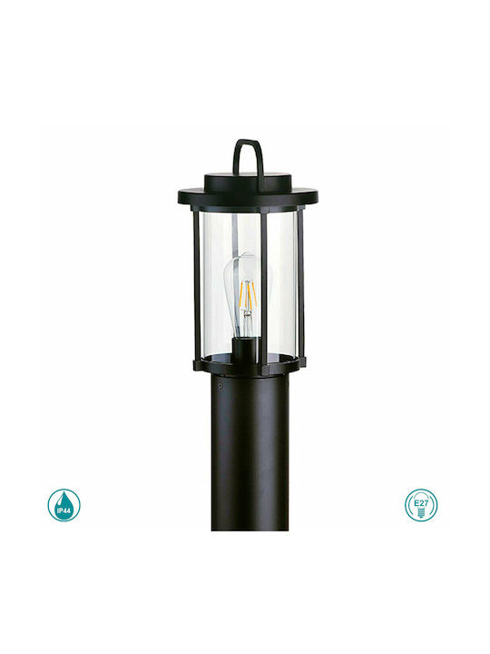 Viokef Kimolos Φωτιστικό Κολωνάκι Εξωτερικού Χώρου 60W IP44 για Ντουί E27 Μαύρο