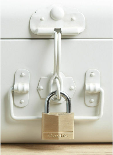 Master Lock 140EURSIX Brass Padlock Shackle with Key 40mm Silver 6 Pieces