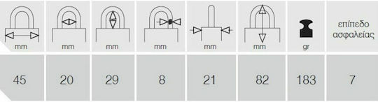Abus Aluminum Padlock Brass with Key 50mm 1pcs