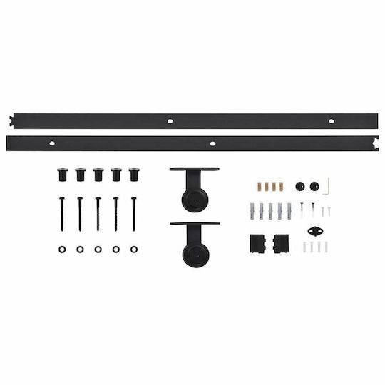 vidaXL Sliding Door Mechanism for Middle Door 200cm Black