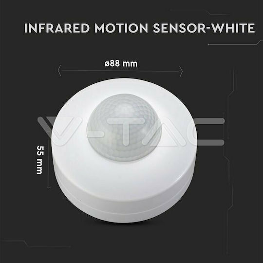 V-TAC VT-8049 Wired Infrared Motion Sensor 360° Detection Scope 12m