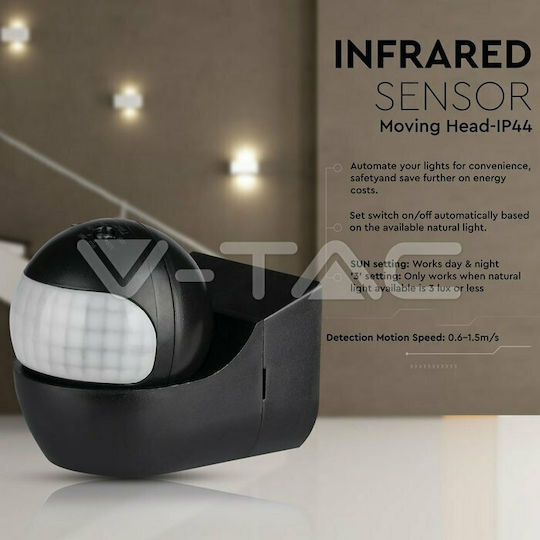 V-TAC VT-8028 Wired Infrared Motion Sensor 180° Detection Angle Scope 12m