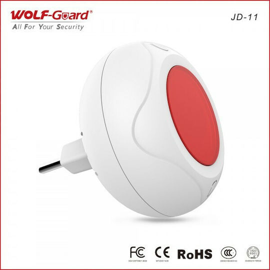 Wolf Guard JD-11 Ασύρματη Σειρήνα Συναγερμού Εσωτερικού Χώρου 80dB με Κόκκινο Φως 7x7.5εκ.