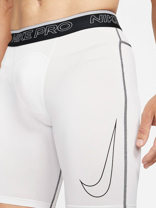 Nike Pro Dri-Fit Ανδρικό Αθλητικό Κολάν Κοντό Λευκό