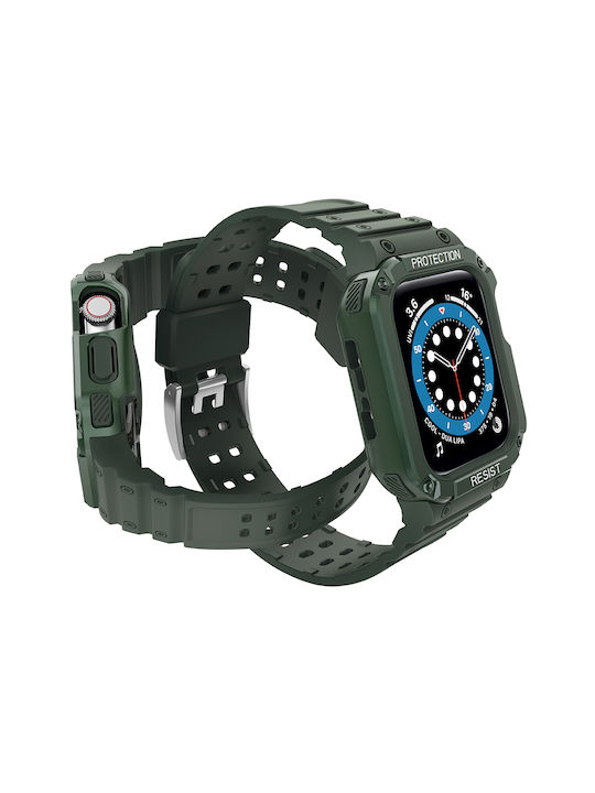Hurtel Armored Θήκη & Λουράκι Σιλικόνης Πράσινο (Apple Watch 42/44/45mm)