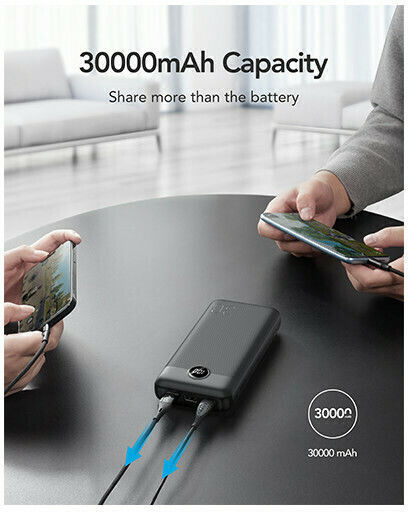 Veger L30 VP3008PD Power Bank 30000mAh 20W με 3 Θύρες USB-A και Θύρα USB-C Μαύρο