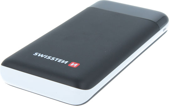 Swissten Black Core Power Bank 30000mAh 18W με Θύρα USB-A και Θύρα USB-C Quick Charge Μαύρο