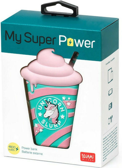 Legami Milano My Super Power 4800mAh cu Port USB-A Milkshake Unicorn