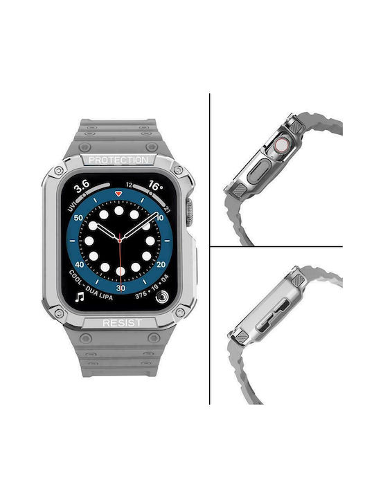 Hurtel Armored Калъф & Каишка Силикон Сив (Apple Watch 44/45/46mm/Ultra 49mm)