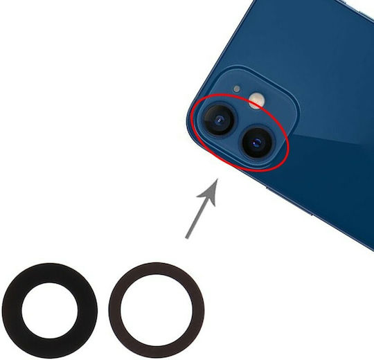 Lentilă Cameră Telefon Mobil Negru pentru (Apple iPhone 12/12 mini)