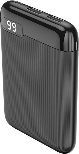 Setty Power Bank 5000mAh με 2 Θύρες USB-A Μαύρο