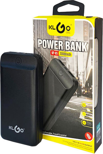 KLGO KP-85 Power Bank 20000mAh with 2 USB-A Ports Black