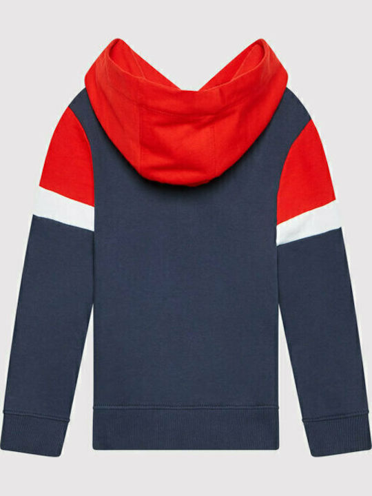 Παιδικό Φούτερ με Κουκούλα Navy Μπλε Colorblock