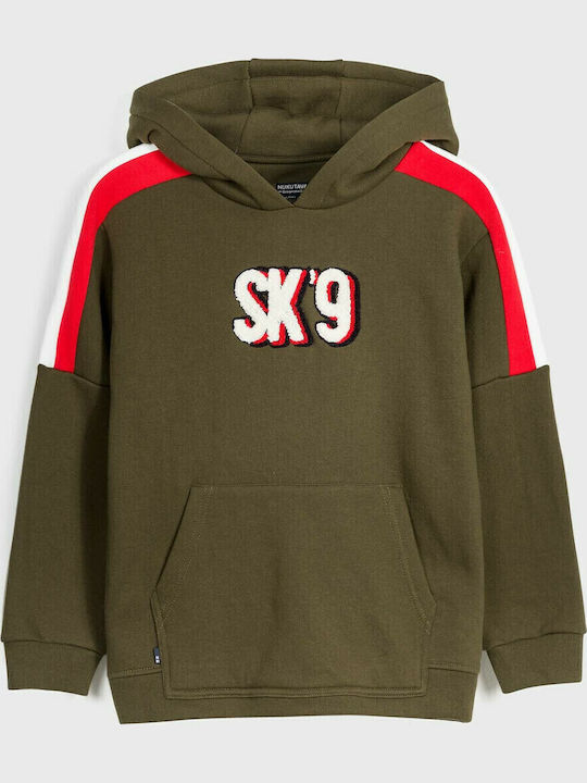 Kids Sweatshirt with Hood and Pockets Khaki