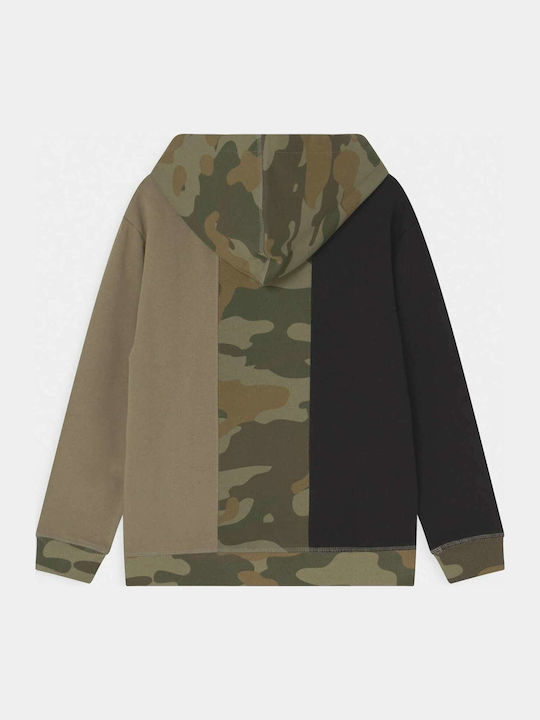 Kids Sweatshirt with Hood and Pockets Khaki