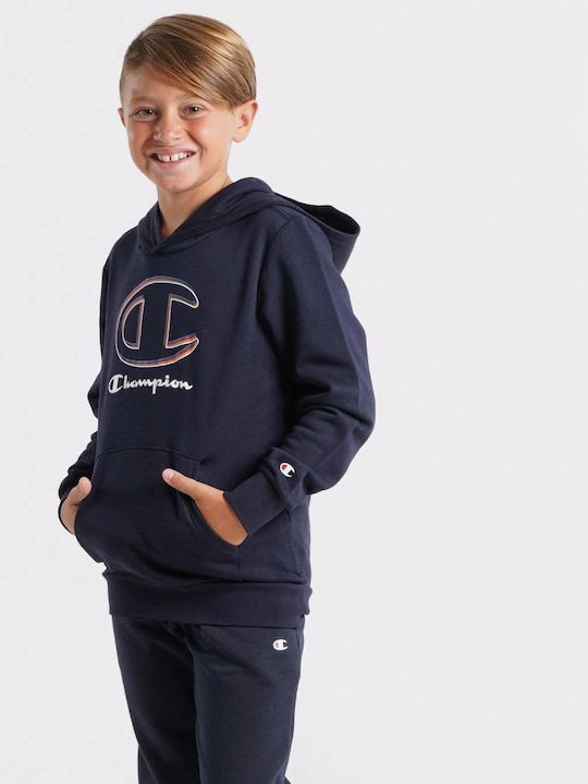 Champion Kinder Sweatshirt mit Kapuze und Taschen Blau