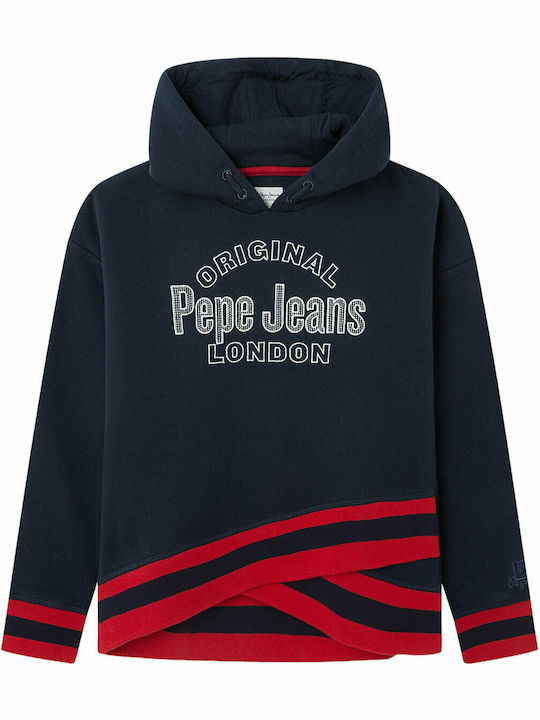 Kids Sweatshirt with Hood Navy Blue Ellen