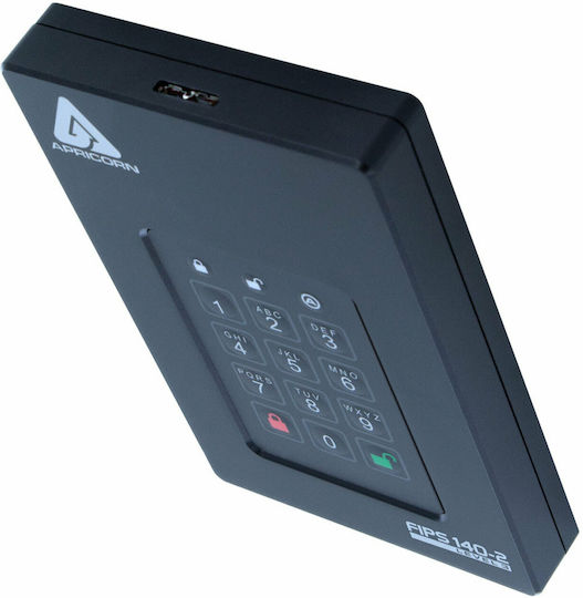 Apricorn Aegis Fortress L3 USB 3.2 Εξωτερικός HDD 2TB 2.5" Μαύρο