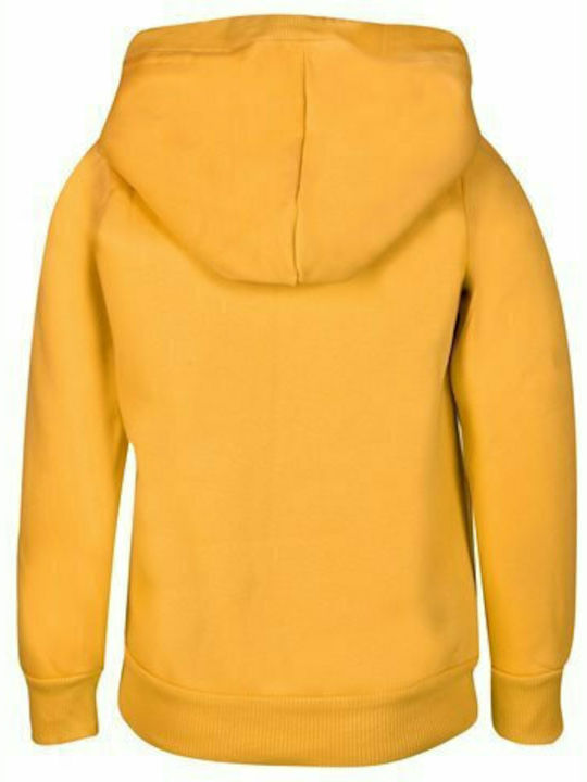 Fleece Παιδικό Φούτερ με Κουκούλα και Τσέπες Κίτρινο