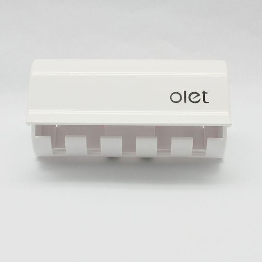 CB2 Toothbrush Support Base with Automatic Toothpaste Dispenser Wallpaper Plastic White
