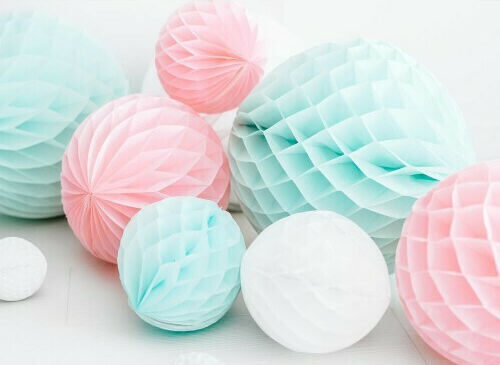 Honeycomb Ball Карнавален Аксесоар Бял 1бр