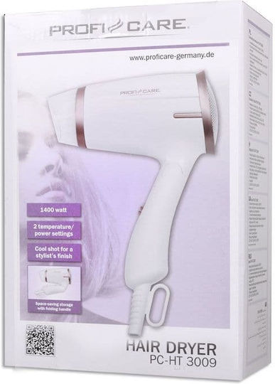 ProfiCare PC-HT3009 White Travel Hair Dryer 1400W 229-0010