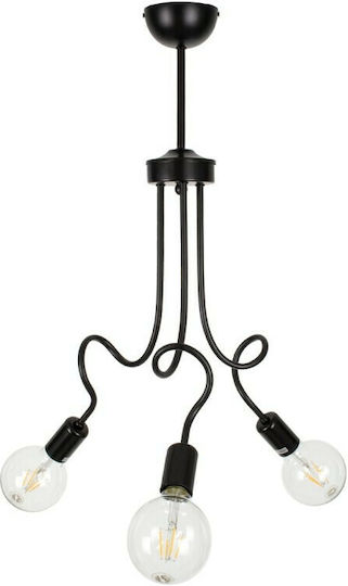 GloboStar Aspect Pendant Light Black Grid with Socket E27 44x15x60cm
