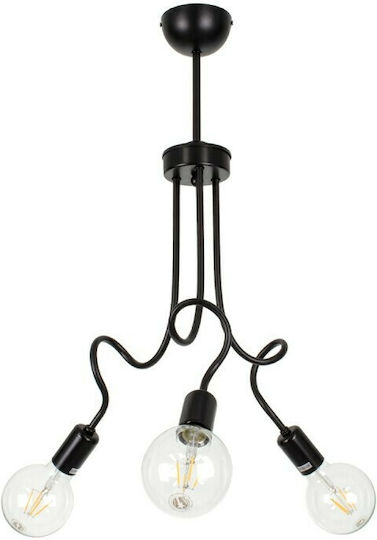 GloboStar Aspect Pendant Light Black Grid with Socket E27 44x15x60cm