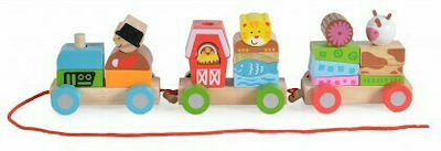 Moni Slide Toy Τρένο made of Wood for 12++ Months