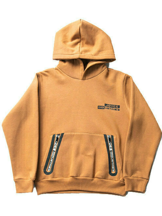 Joyce Kids Sweatshirt with Hood and Pocket Brown