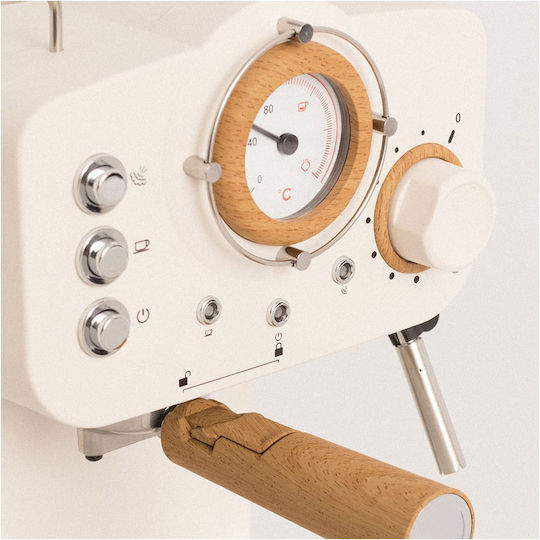 IKOHS Thera Matt Retro Create Espressomaschine 1100W Druck 15bar Beige