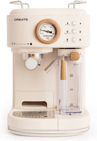 IKOHS Thera Matt Pro Create Mașină de Espresso 1250W Presiune 20bar pentru Cappuccino Bej
