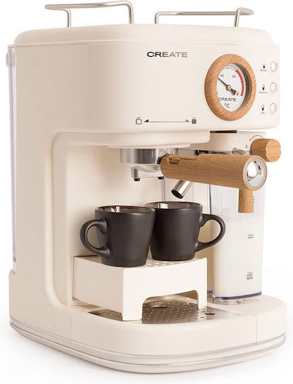 IKOHS Thera Matt Pro Create Mașină de Espresso 1250W Presiune 20bar pentru Cappuccino Bej