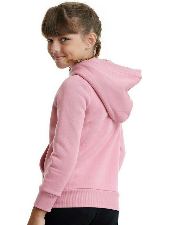 Fleece Kids Sweatshirt with Hood and Pockets Pink