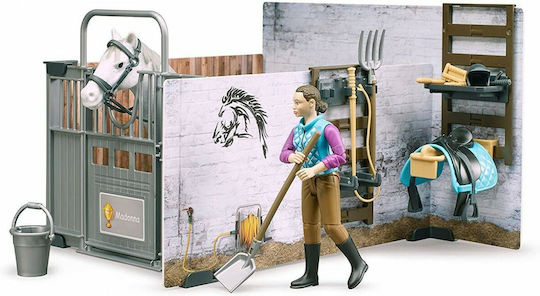 Bruder Bruder Miniatur-Spaßspielzeug Stall Mit Pferd & Reiter Für 5+ Jahre Mehrfach
