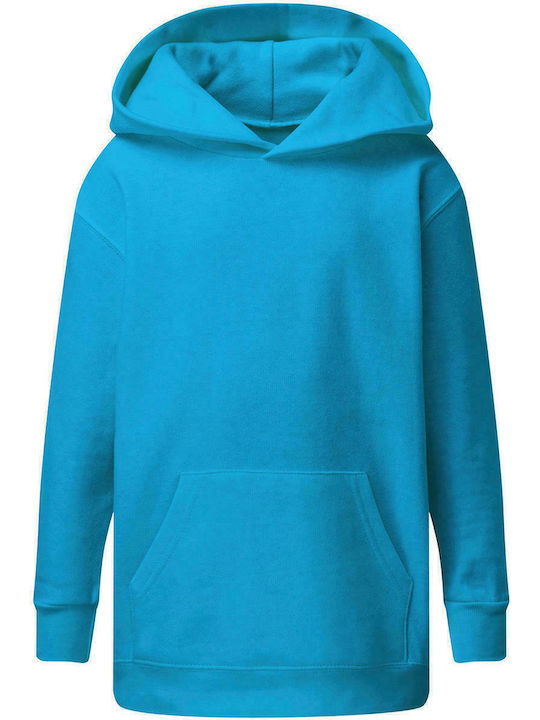 Kids Sweatshirt with Hood and Pockets Turquoise 27K
