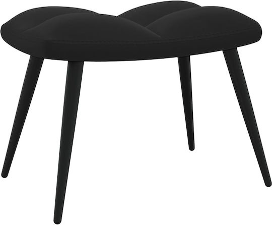 Μπερζέρα με Υποπόδιο Βελούδινη Μαύρο 61x70x96.5cm