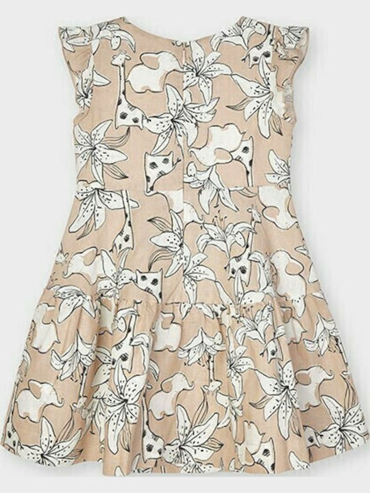 Rochie pentru Copii Fără mâneci In text: In Romanian: In Floral Bej