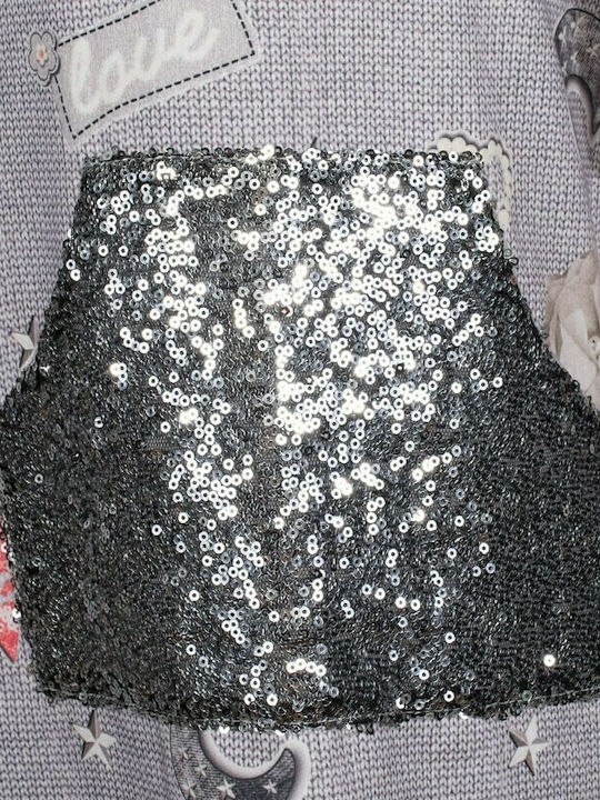 Children's Dress Long Sleeve Set with Accessories Gray