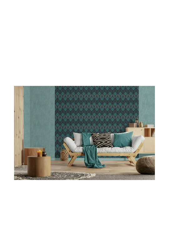 Wallpaper Hexagone Vinyl Blue L1005xW53cm